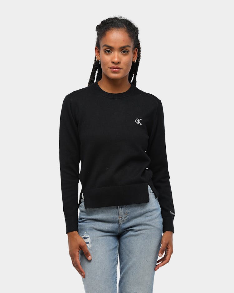 Calvin Klein Women's Essential Cotton Sweater Black | Culture Kings