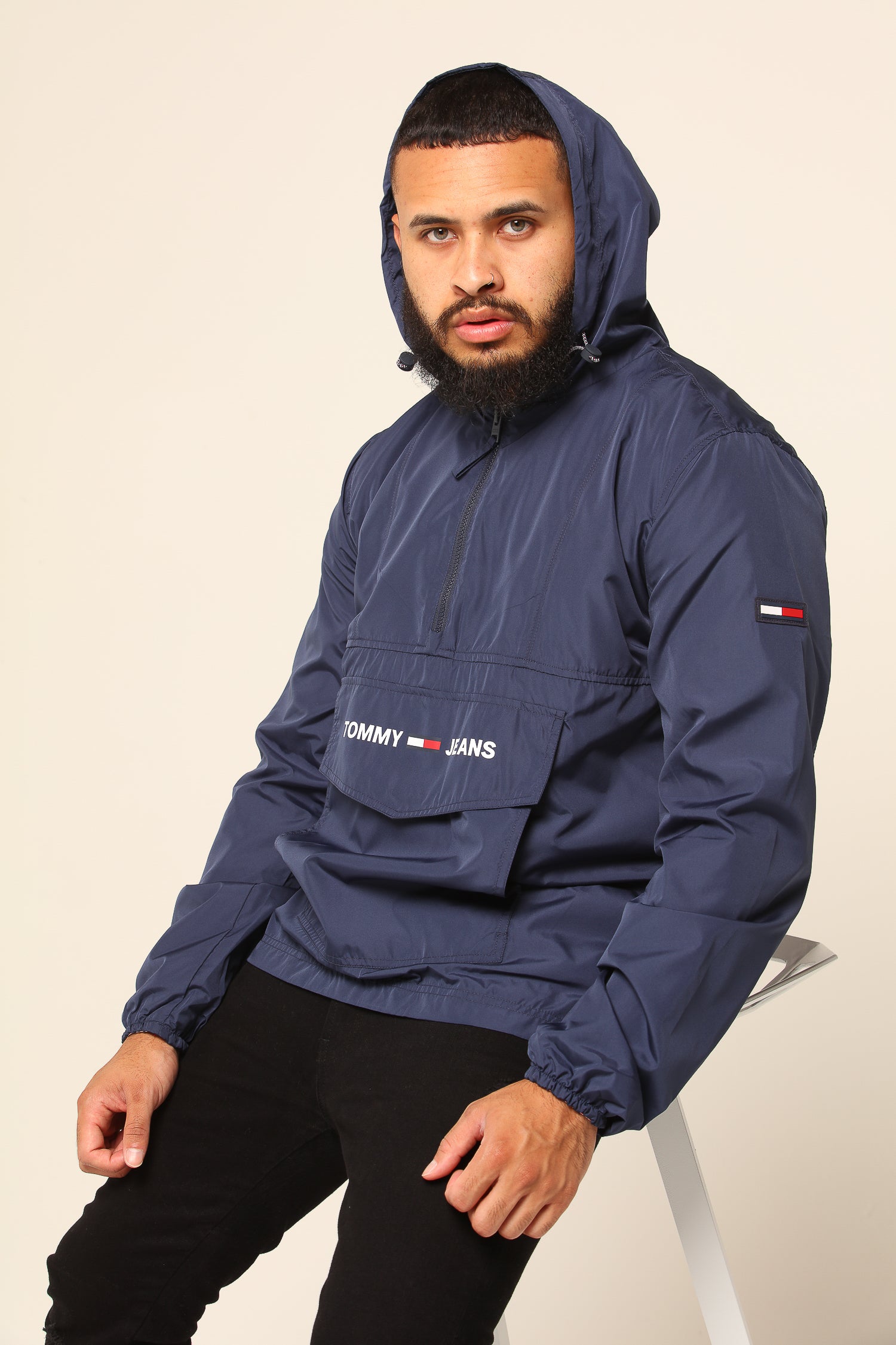 tommy jeans shell solid popover