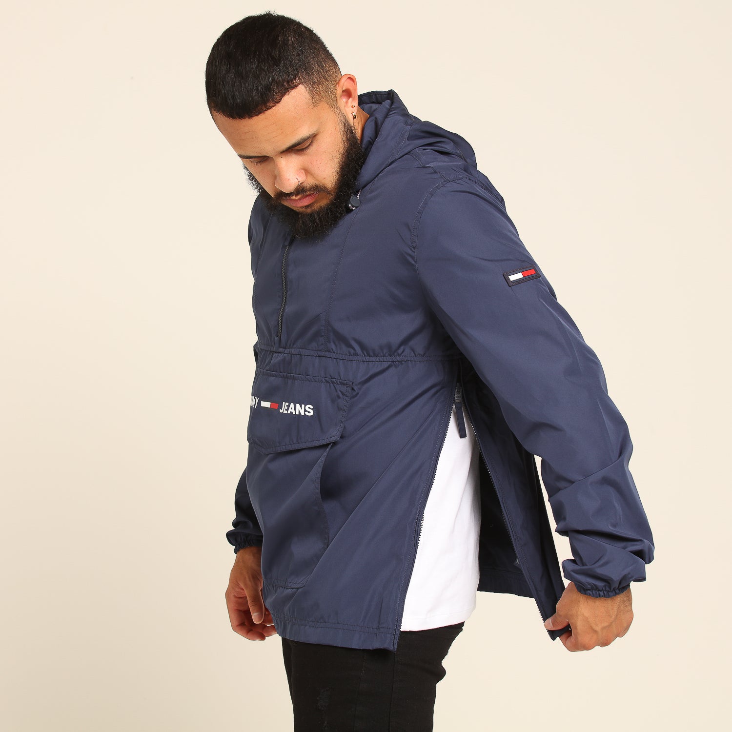 tommy jeans shell solid popover