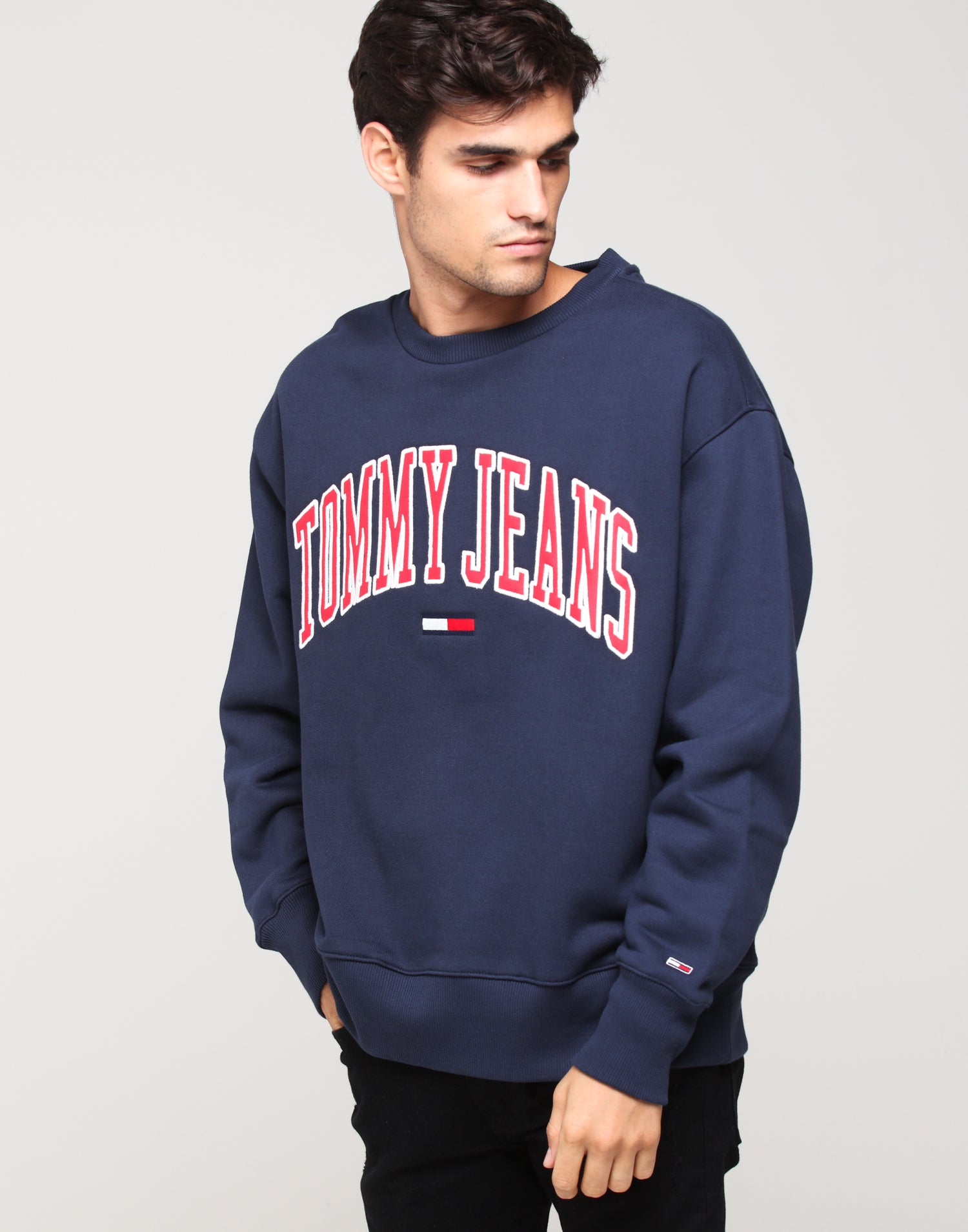 tommy jeans collegiate sweatshirt navy