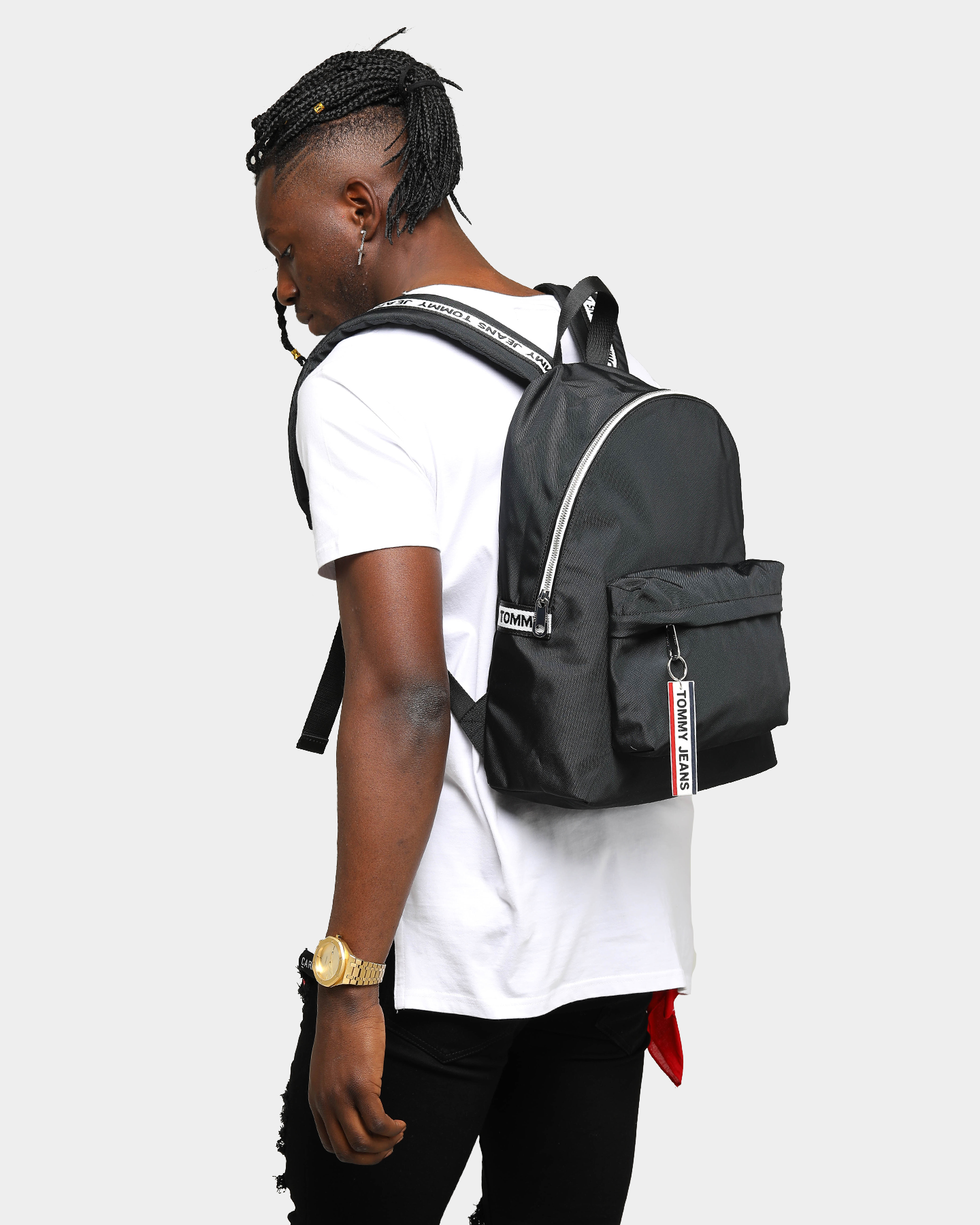 tommy jeans logo tape backpack