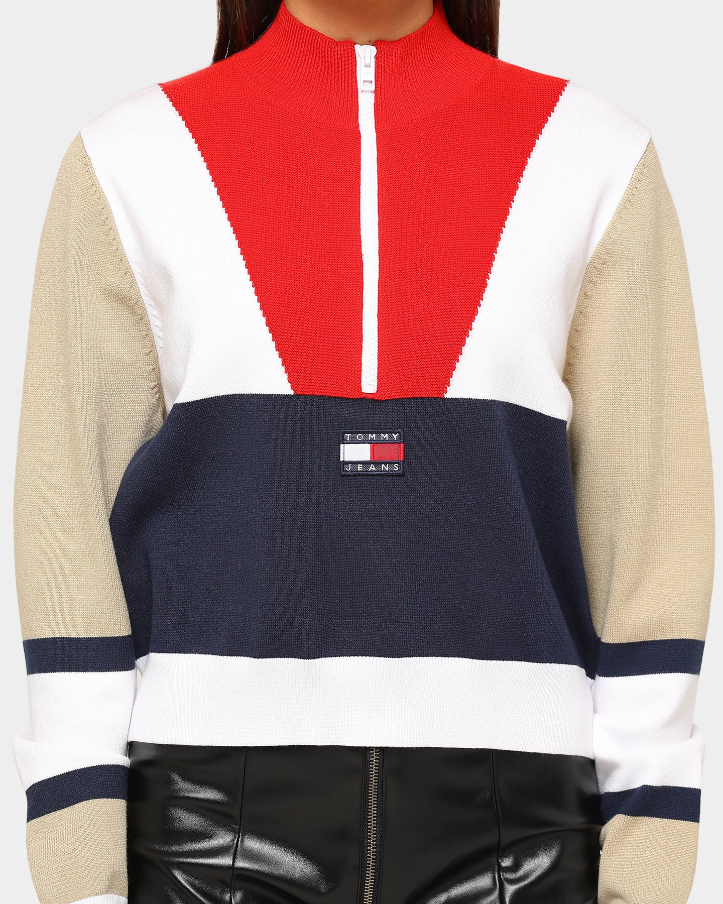 tommy jeans colour block logo sweatshirt