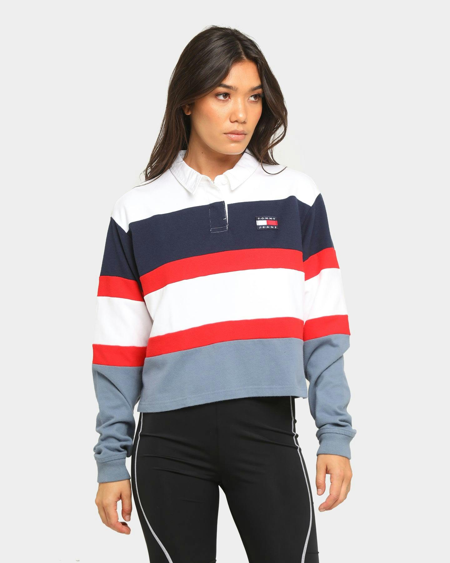 Tommy Jeans Women S Tjw Badge Rugby Shirt Faded Ink Culture Kings