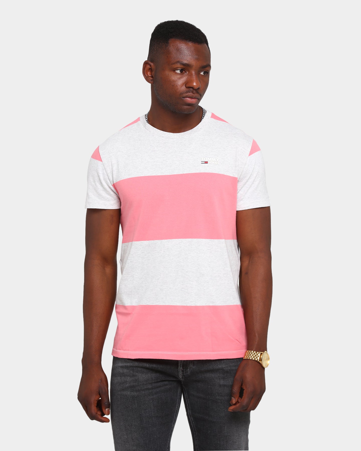 tommy jeans colourblock stripe logo sweatshirt