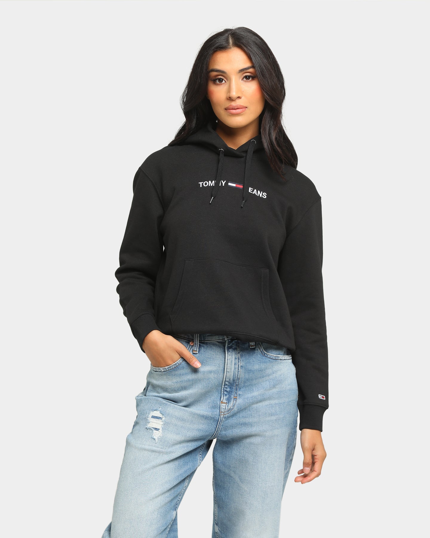 tommy jeans logo hoodie women's