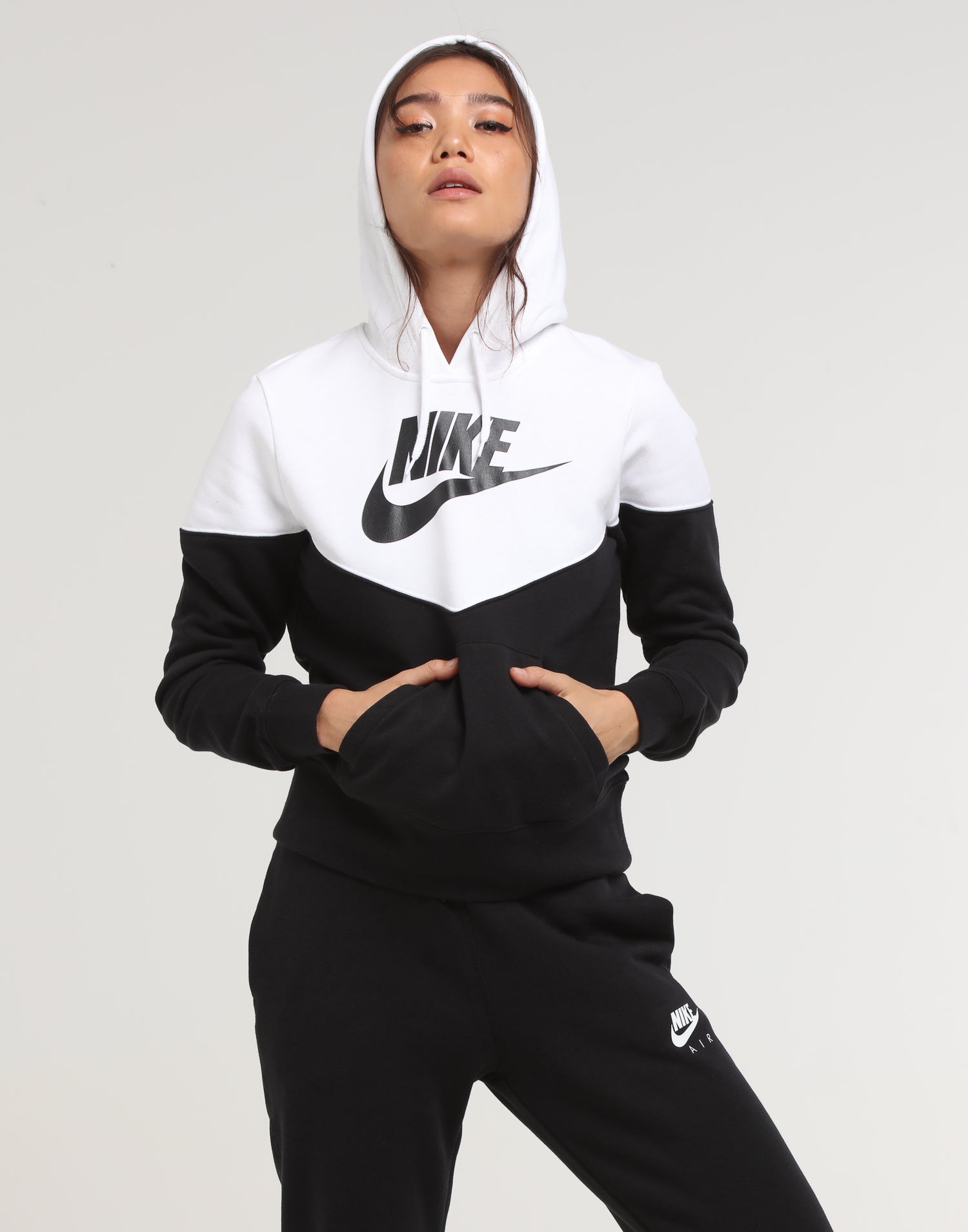 black and white nike hoodie womens