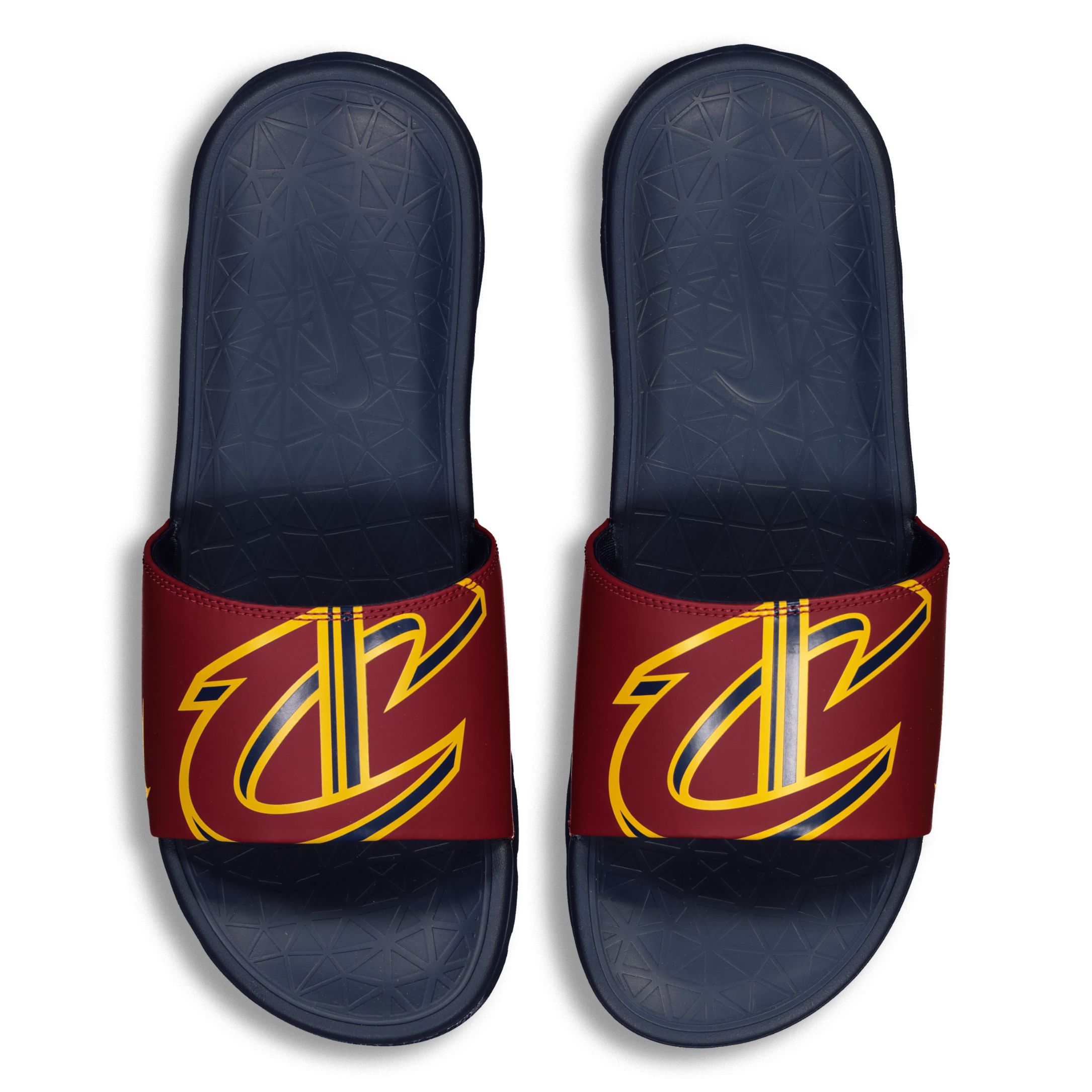 maroon nike slides with gold swoosh