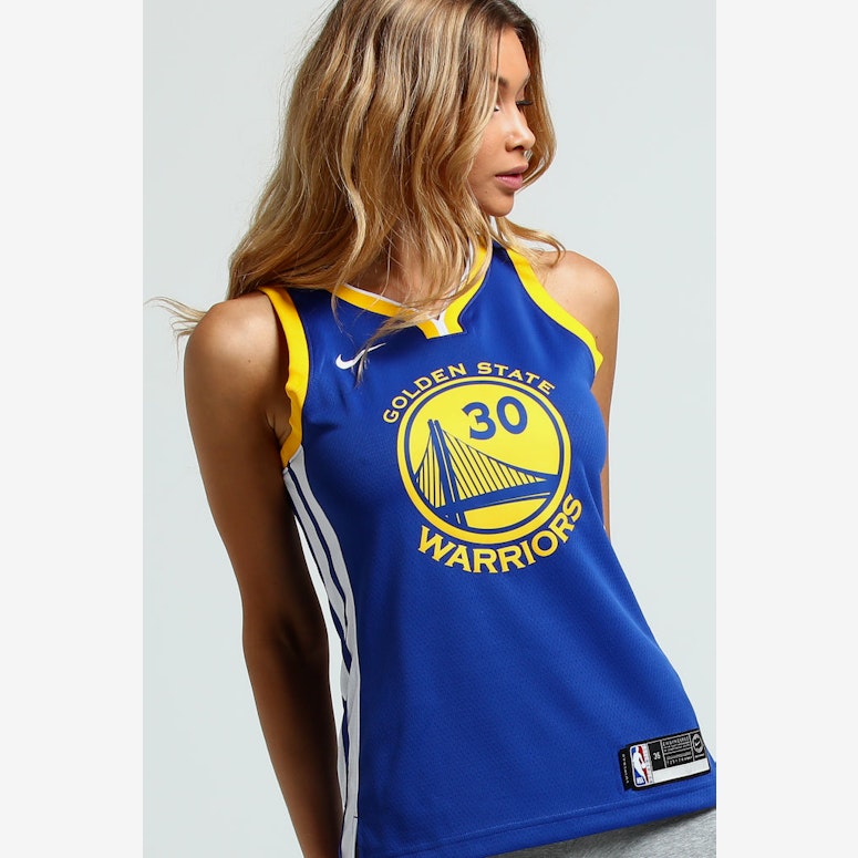 Nike Women's Golden State Warriors Stephen Curry #30 Icon Edition NBA Jersey Blue/White/Yellow