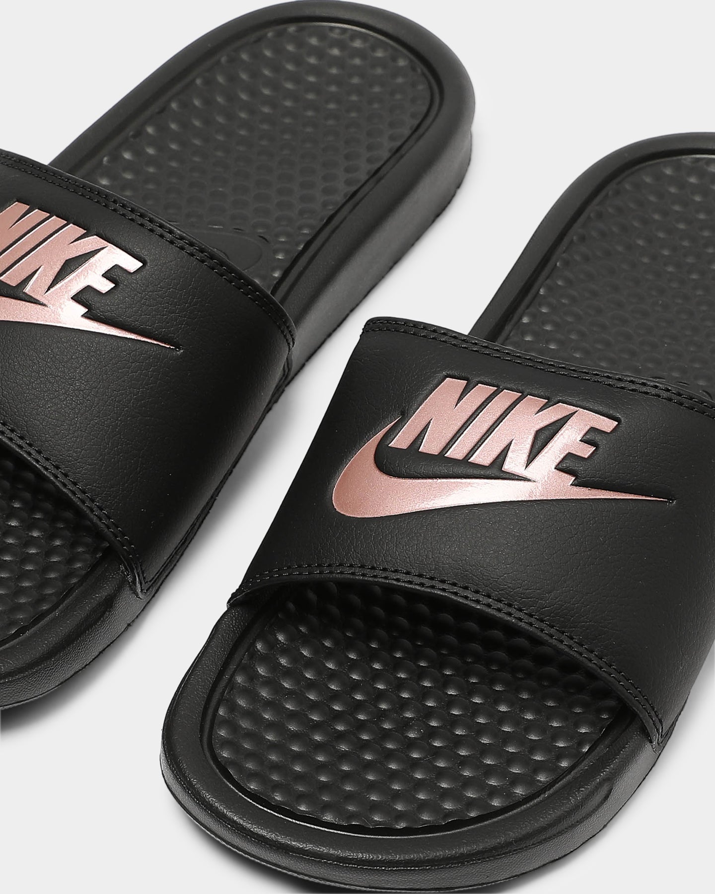 Nike Women's Benassi 'Just Do It' Slide Black/Rose Gold | Culture Kings