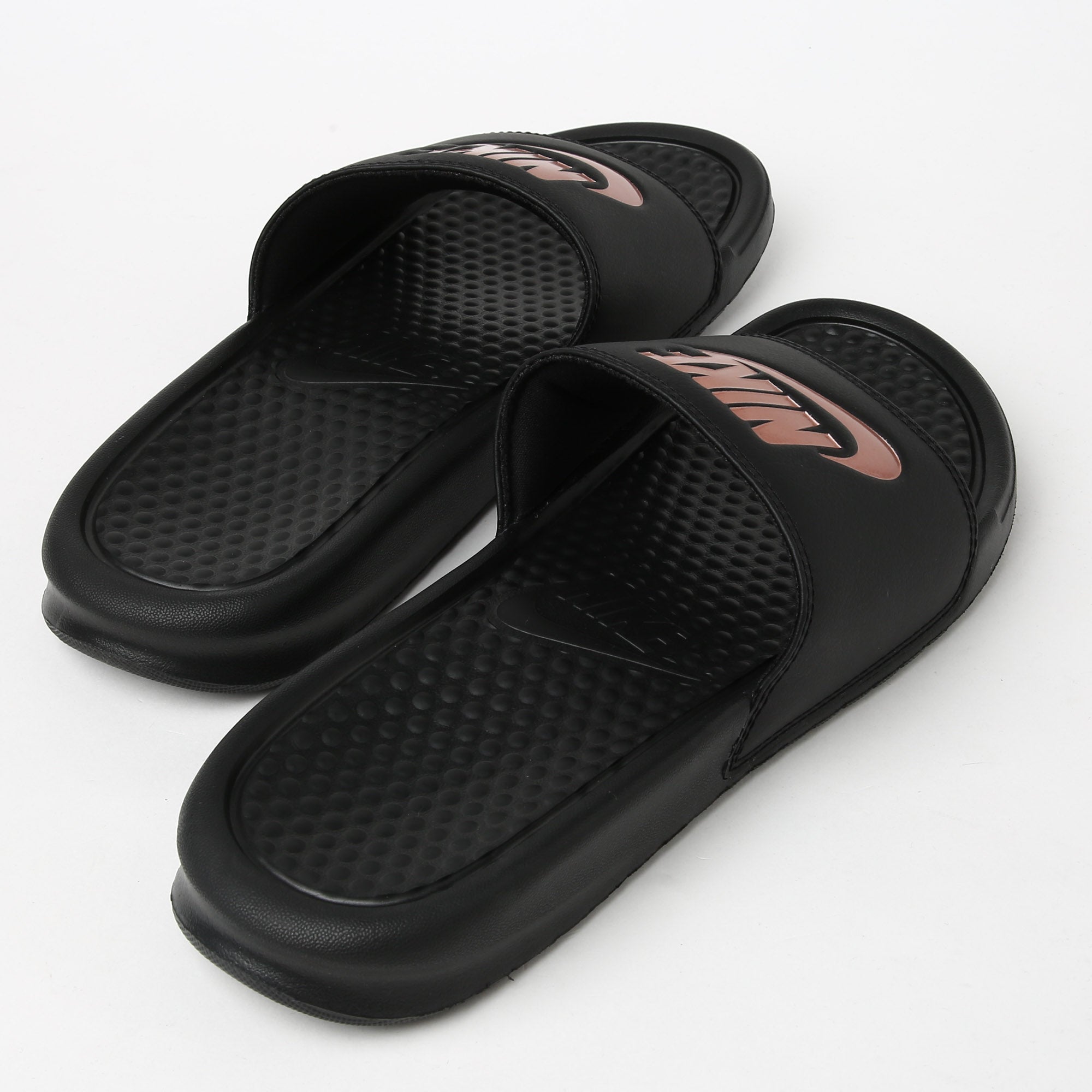 black and white nike slides womens