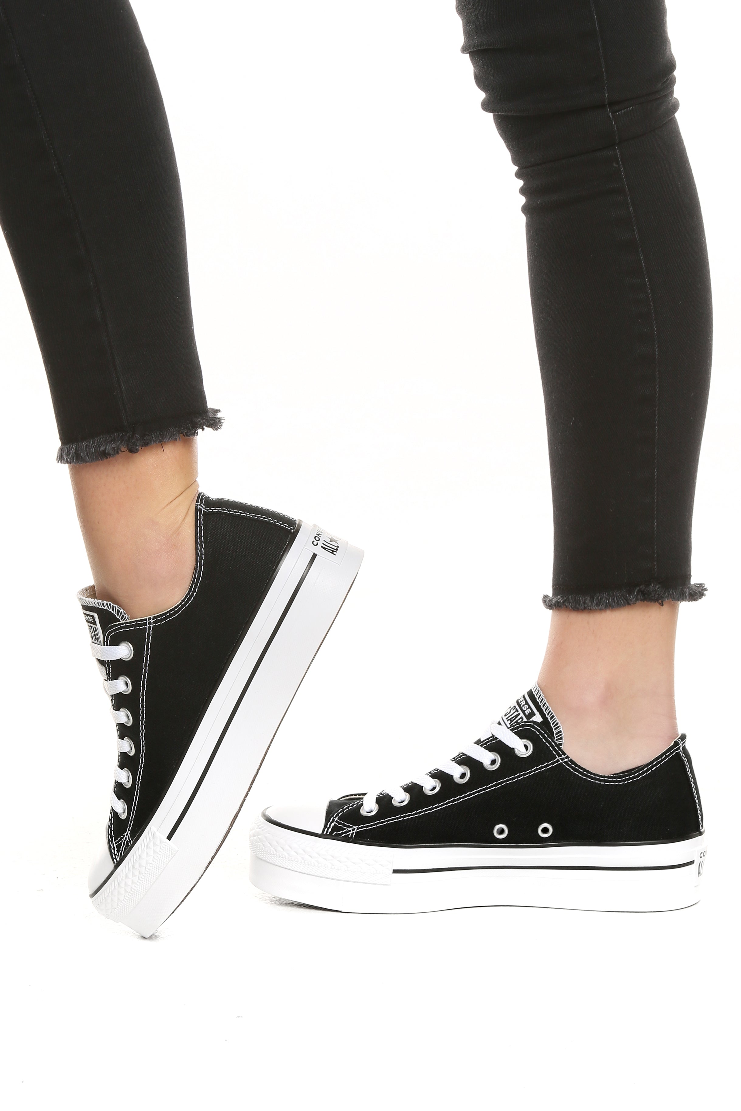 converse platform all black