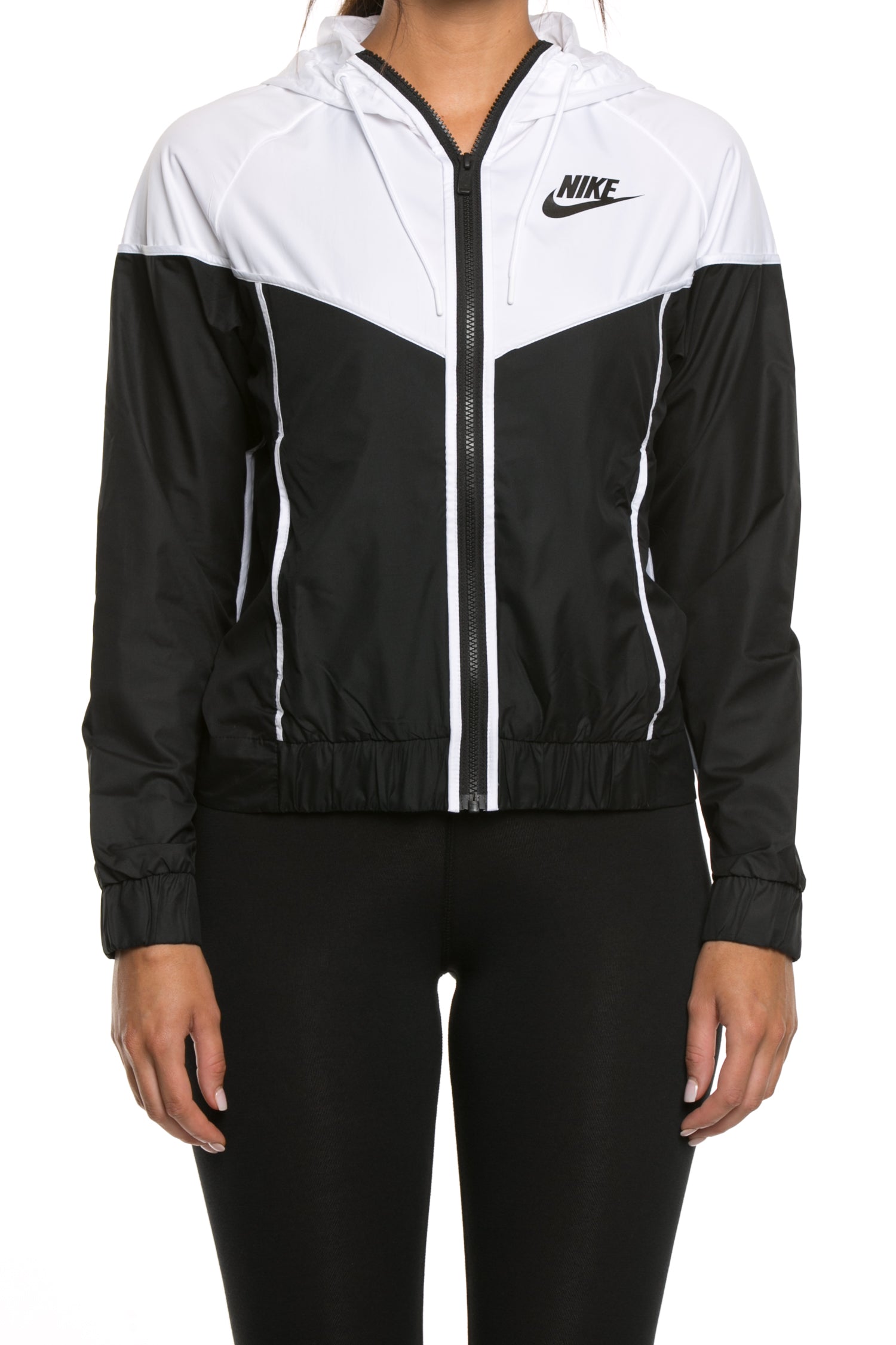 nike windrunner women's black and white