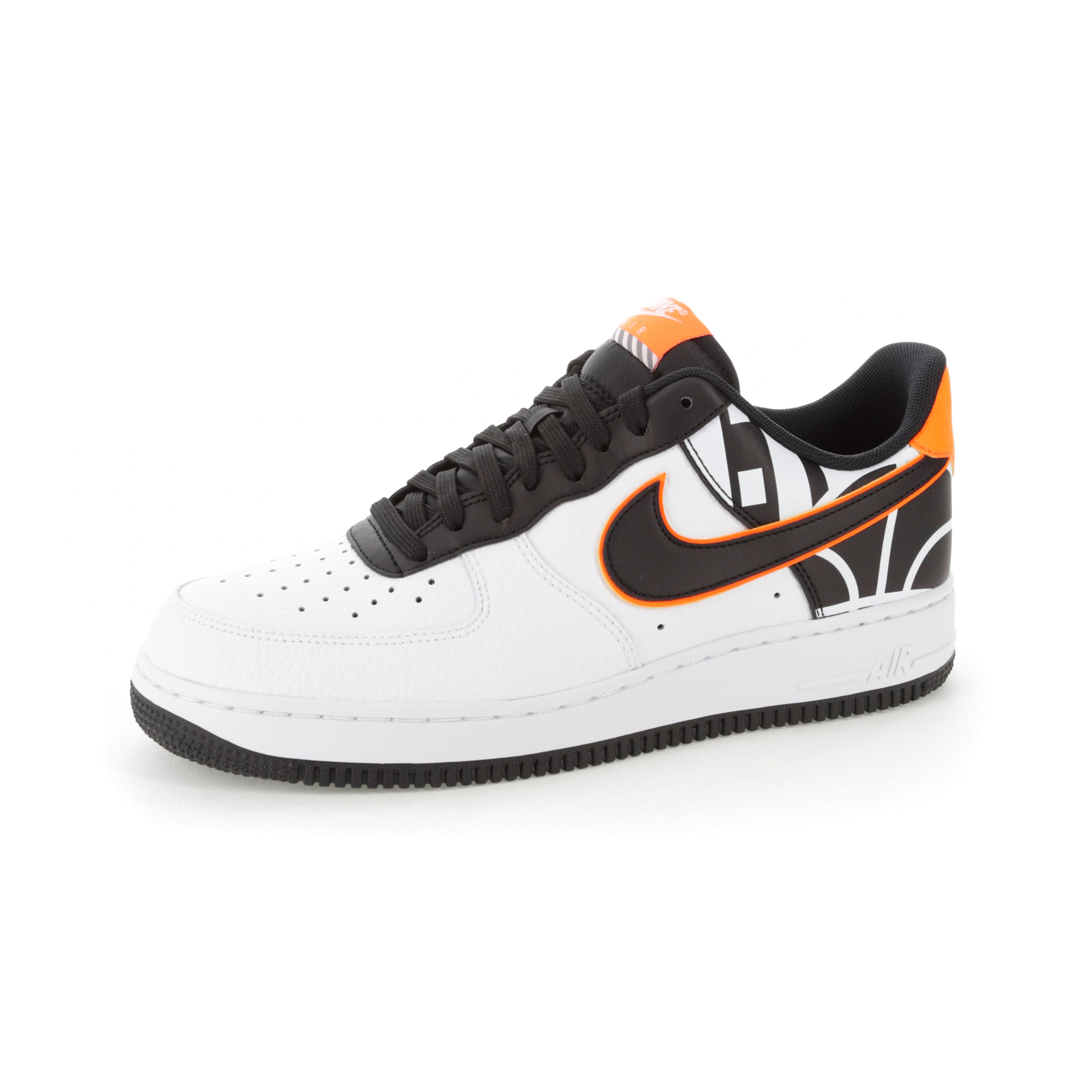 orange and white nike air force 1