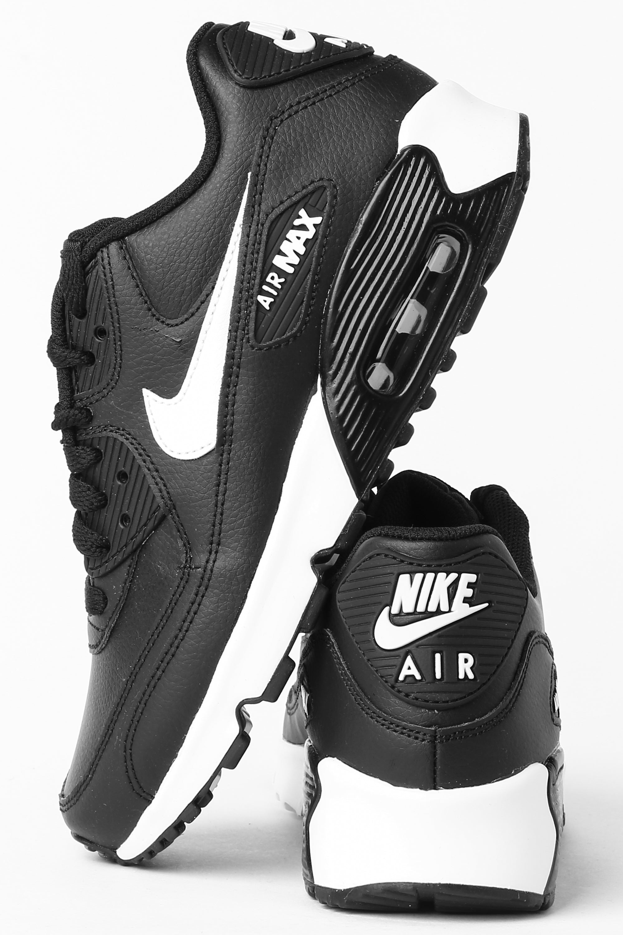 nike air max 90 leather black white