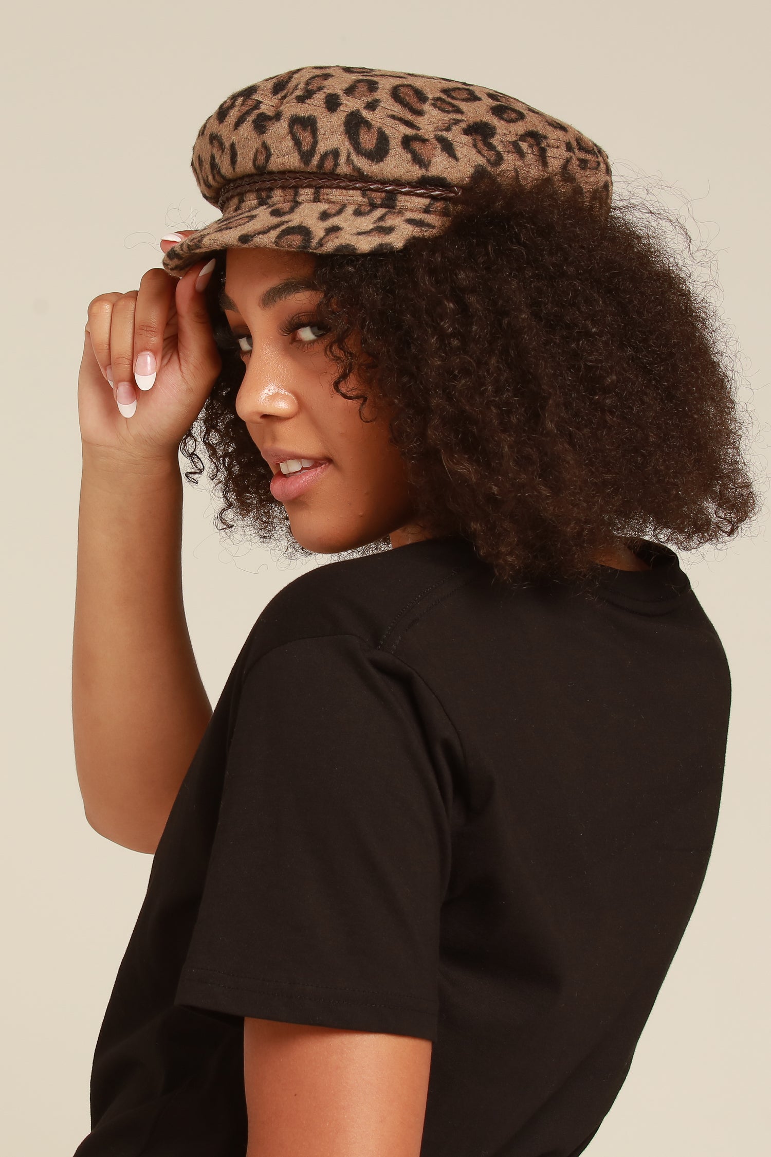 brixton leopard fiddler cap