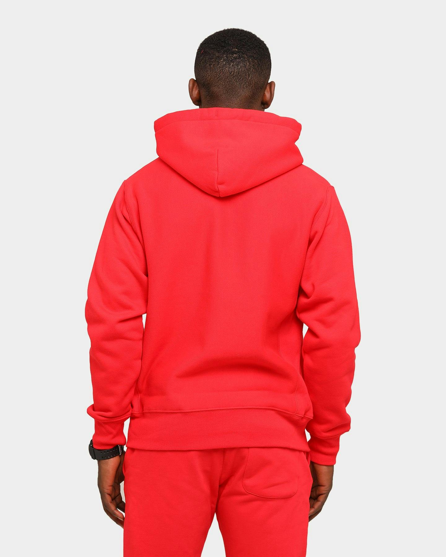 Champion Men's Rev Weave Embroidered Script Hoodie Red/Gold Culture Kings