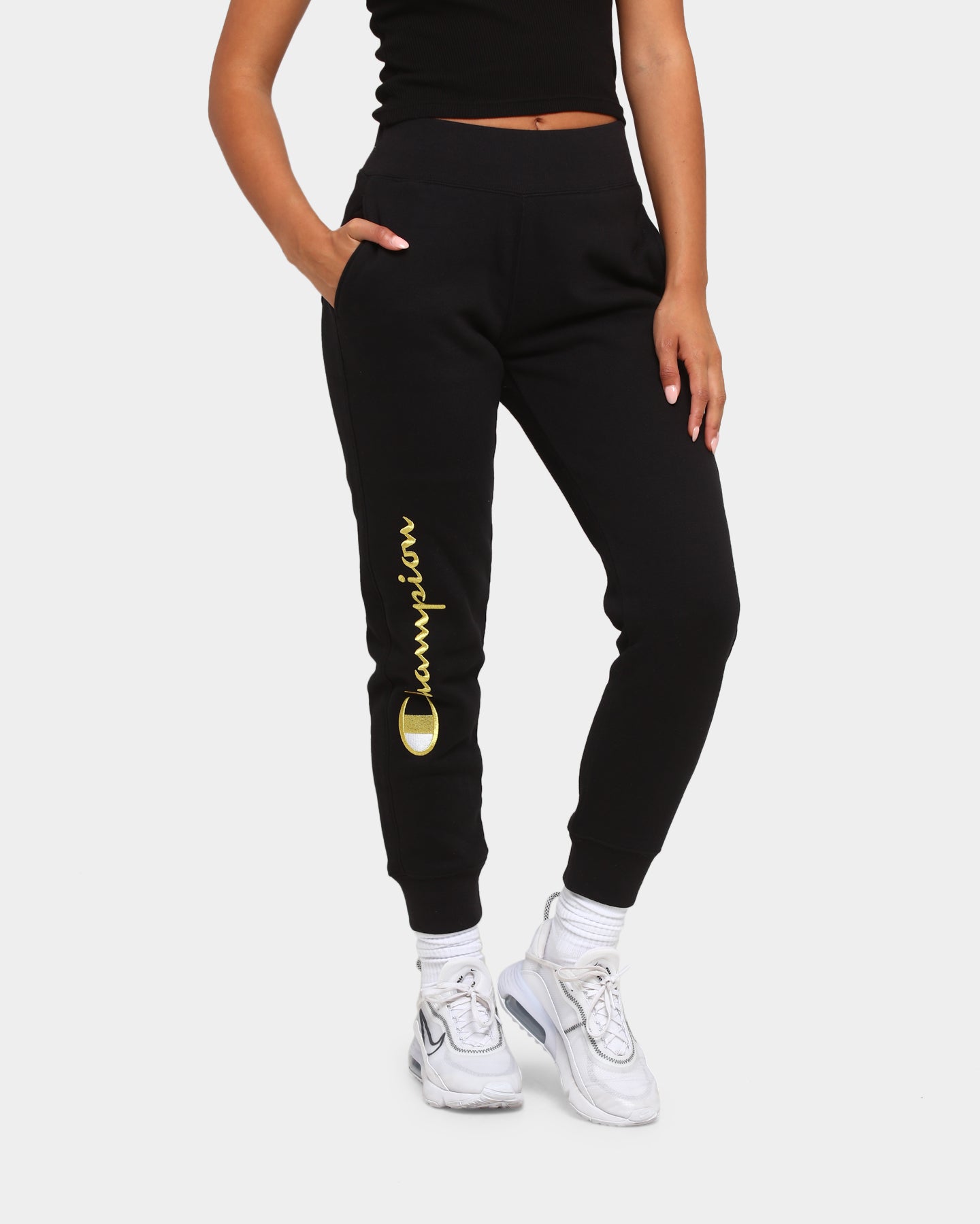 champion sweatpants womens gold