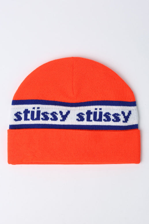 stussy orange beanie