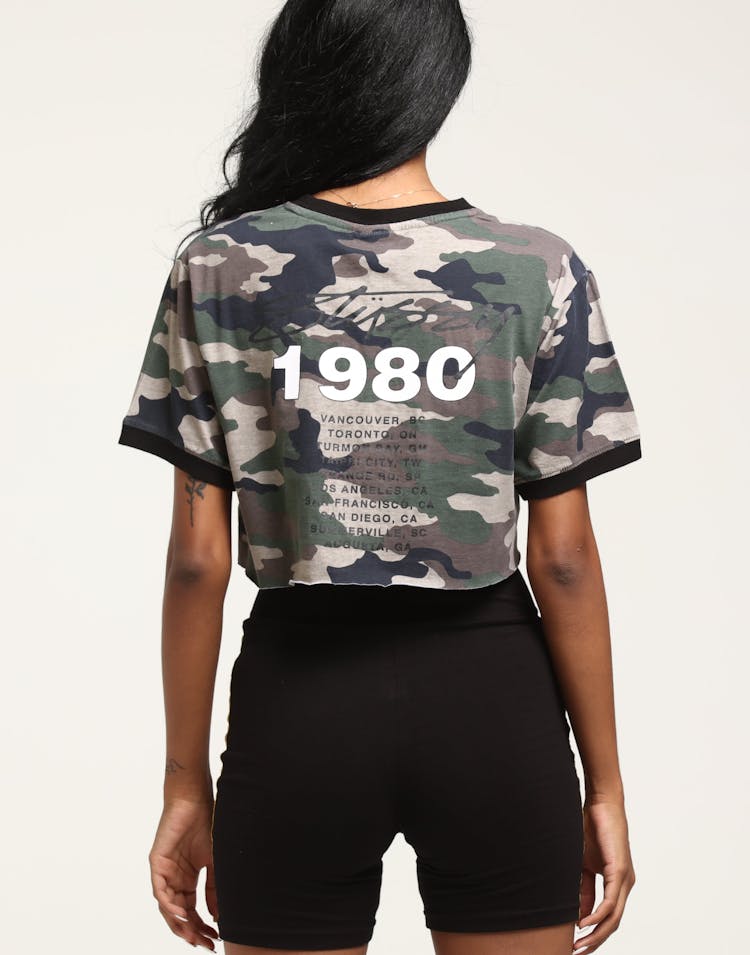 Stussy Women S Windstone Crop Ringer Camo Culture Kings