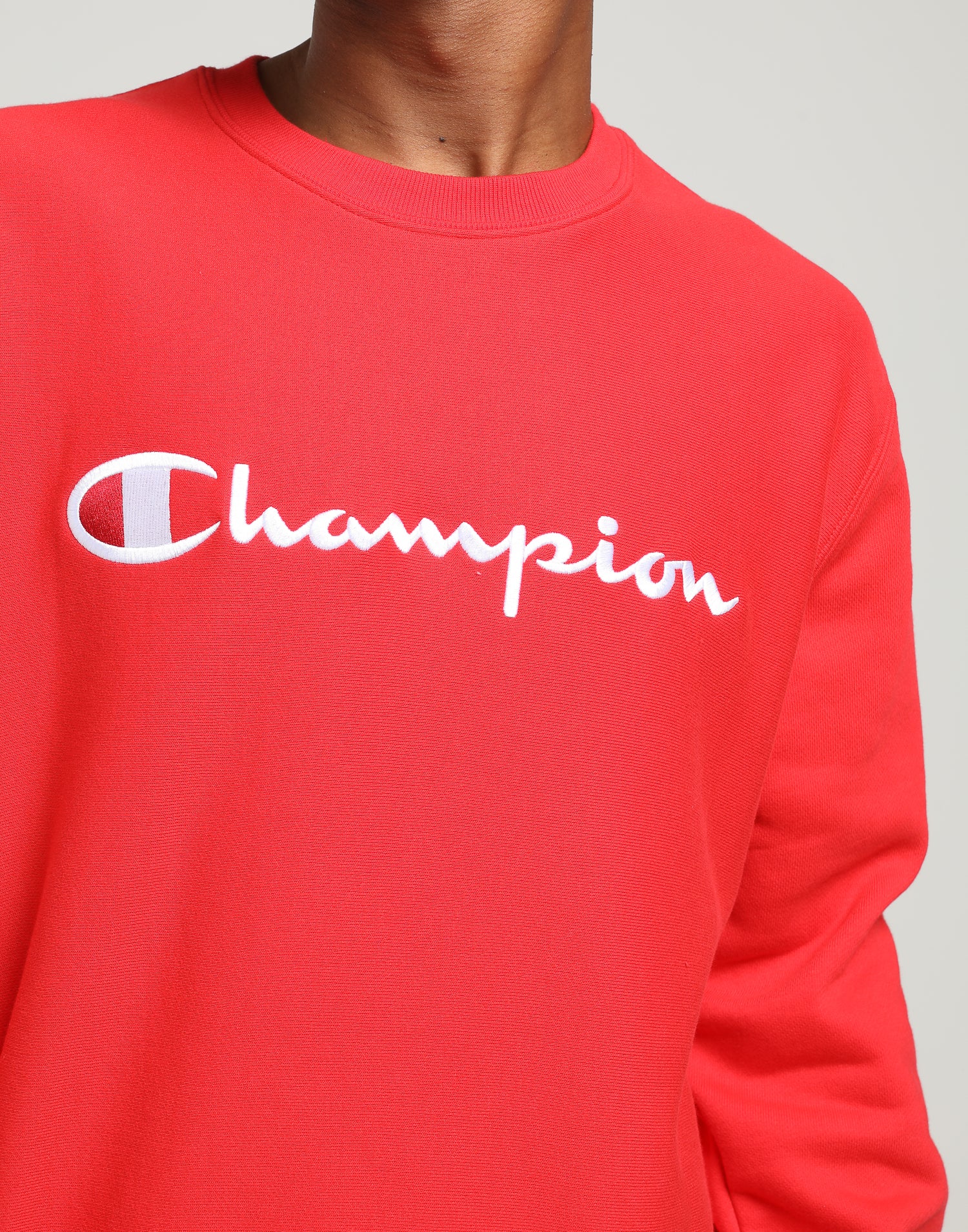 champion reverse weave crew red