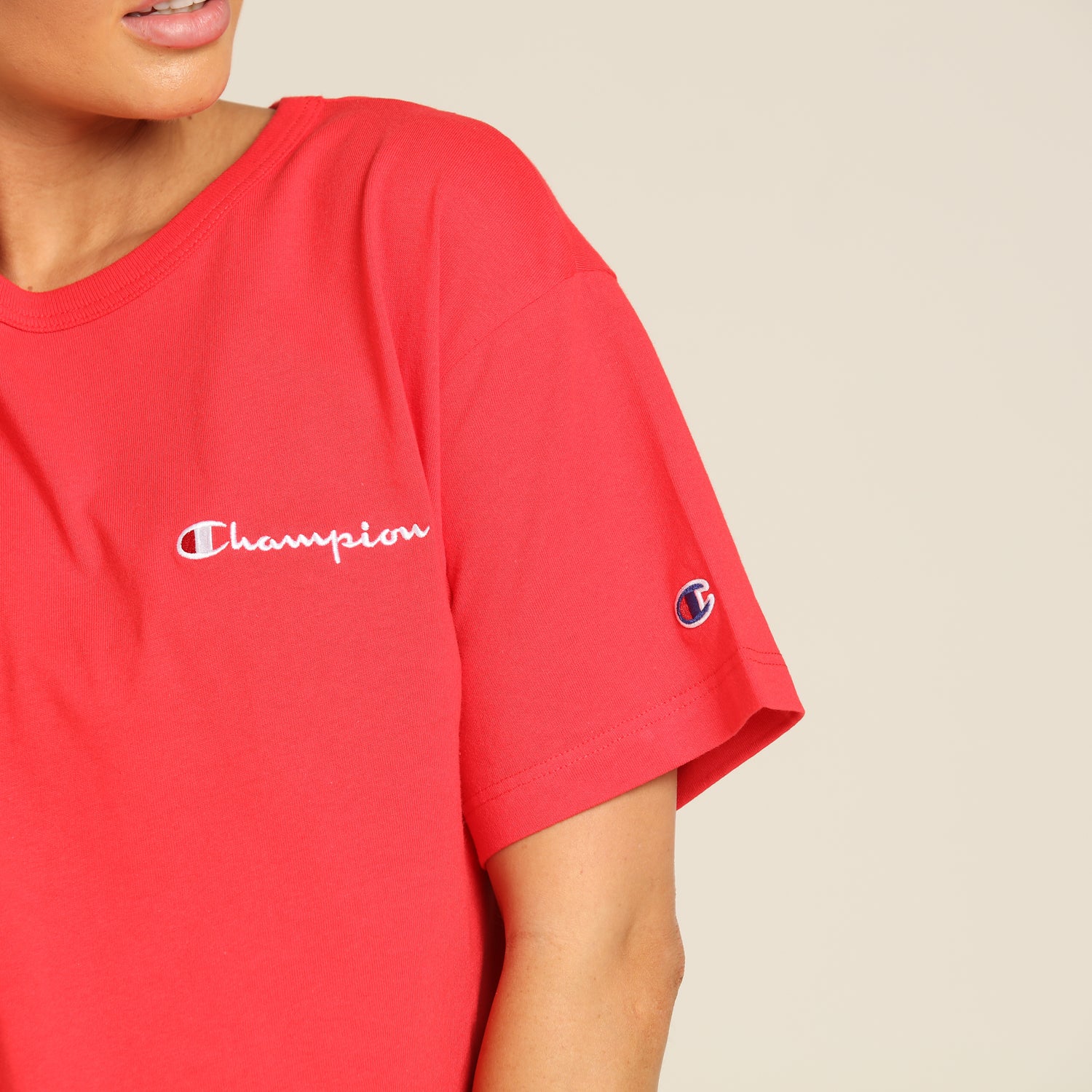 champion shirt womens red