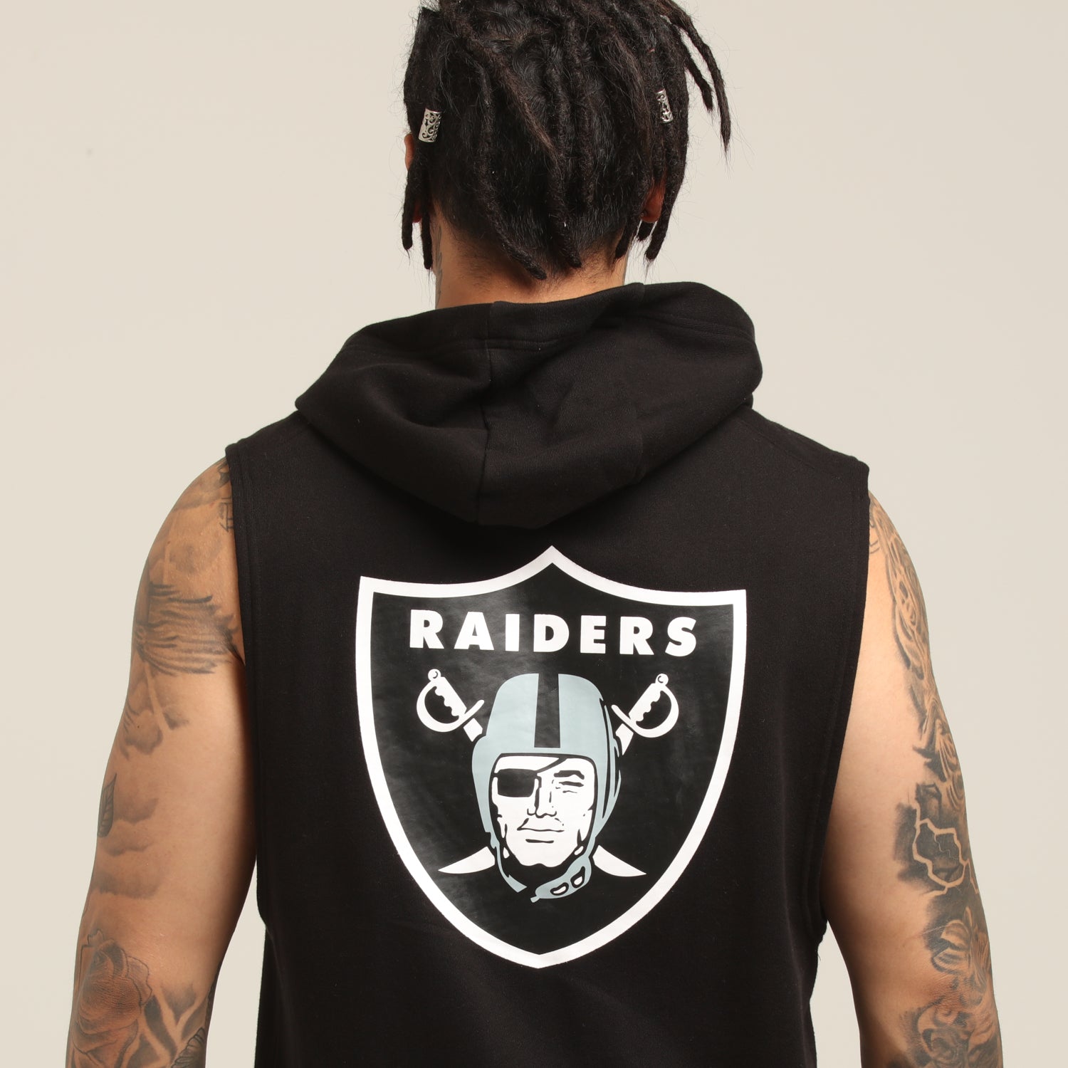 raiders sleeveless hoodie