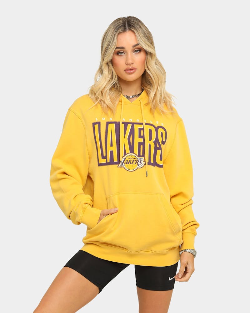 Mitchell Ness Los Angeles Lakers Retro Blur Hoodie Faded Yellow Culture Kings