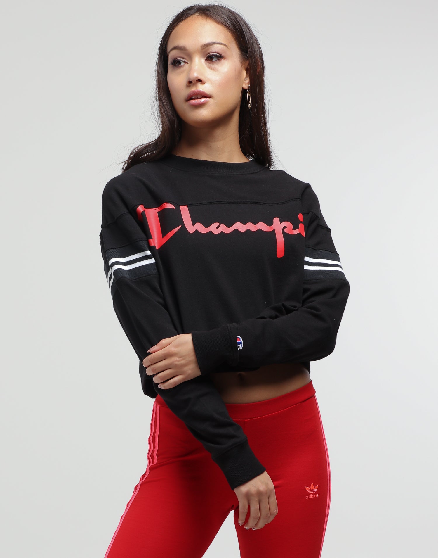 champion exaggerated sleeve womens crop tee