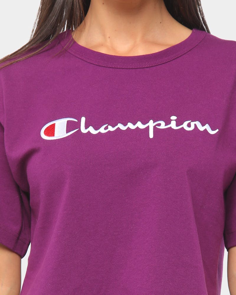 Champion Heritage Tee Large Script Venetian Purple Culture Kings