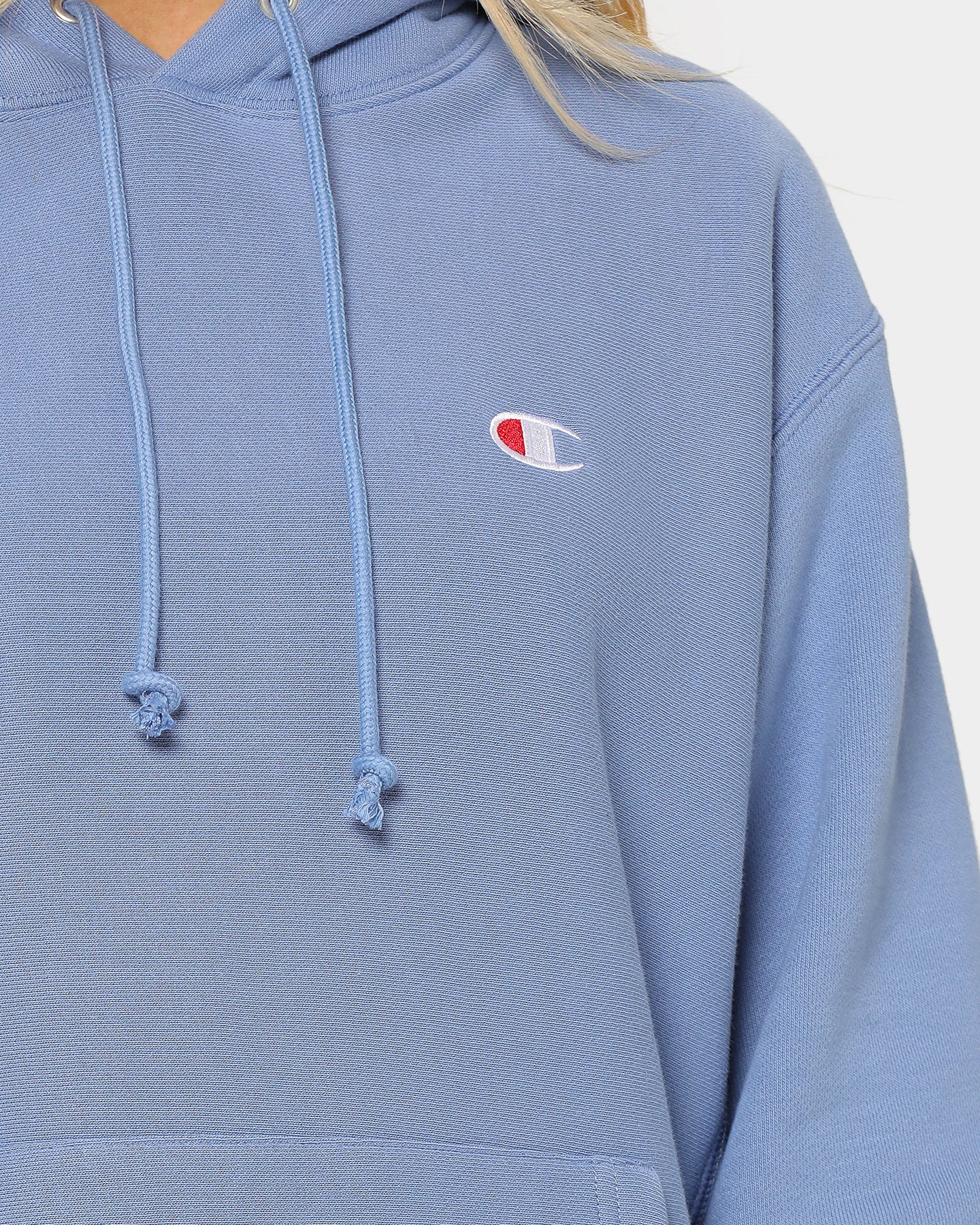 blue and grey champion hoodie