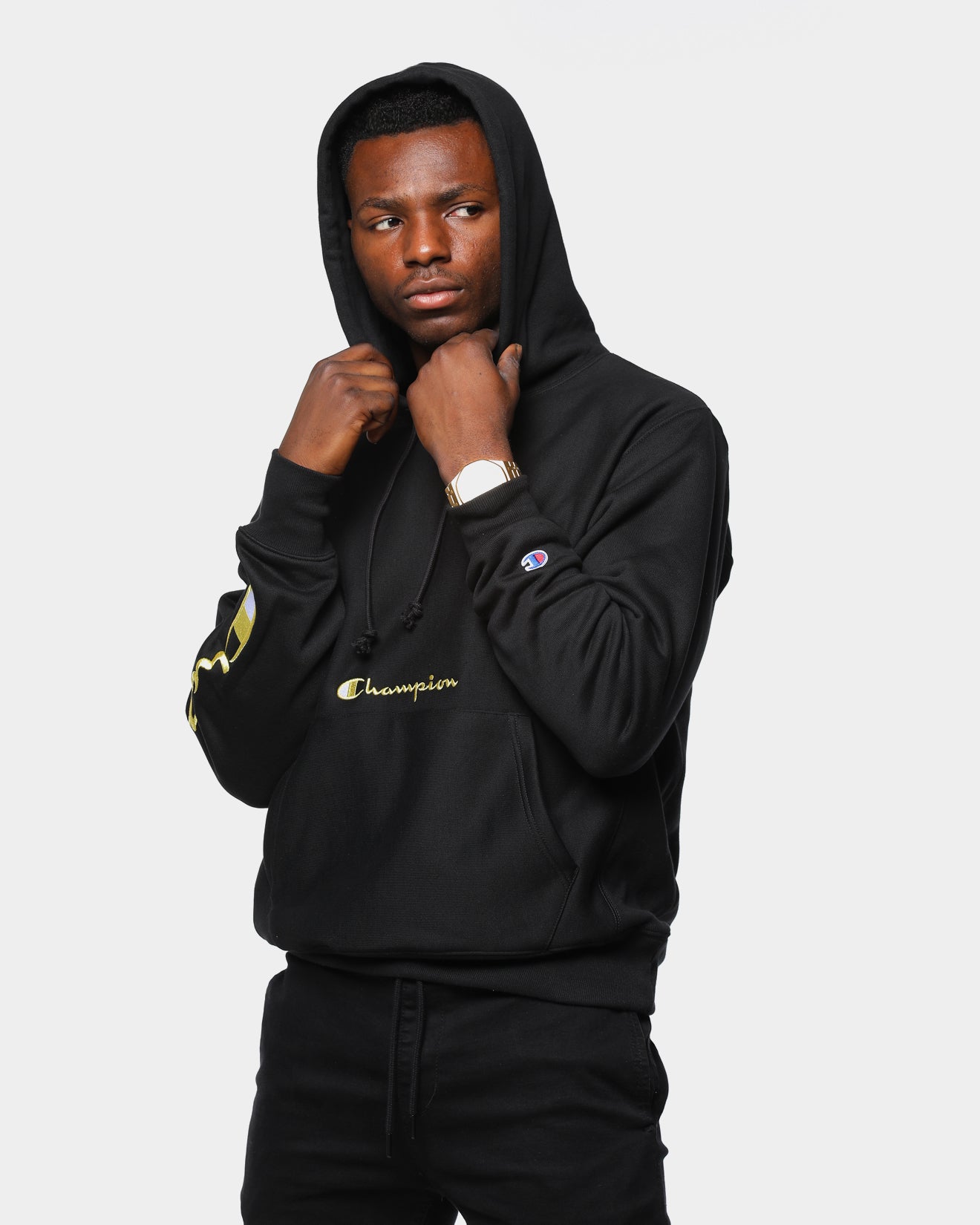 champion mens hoodie black