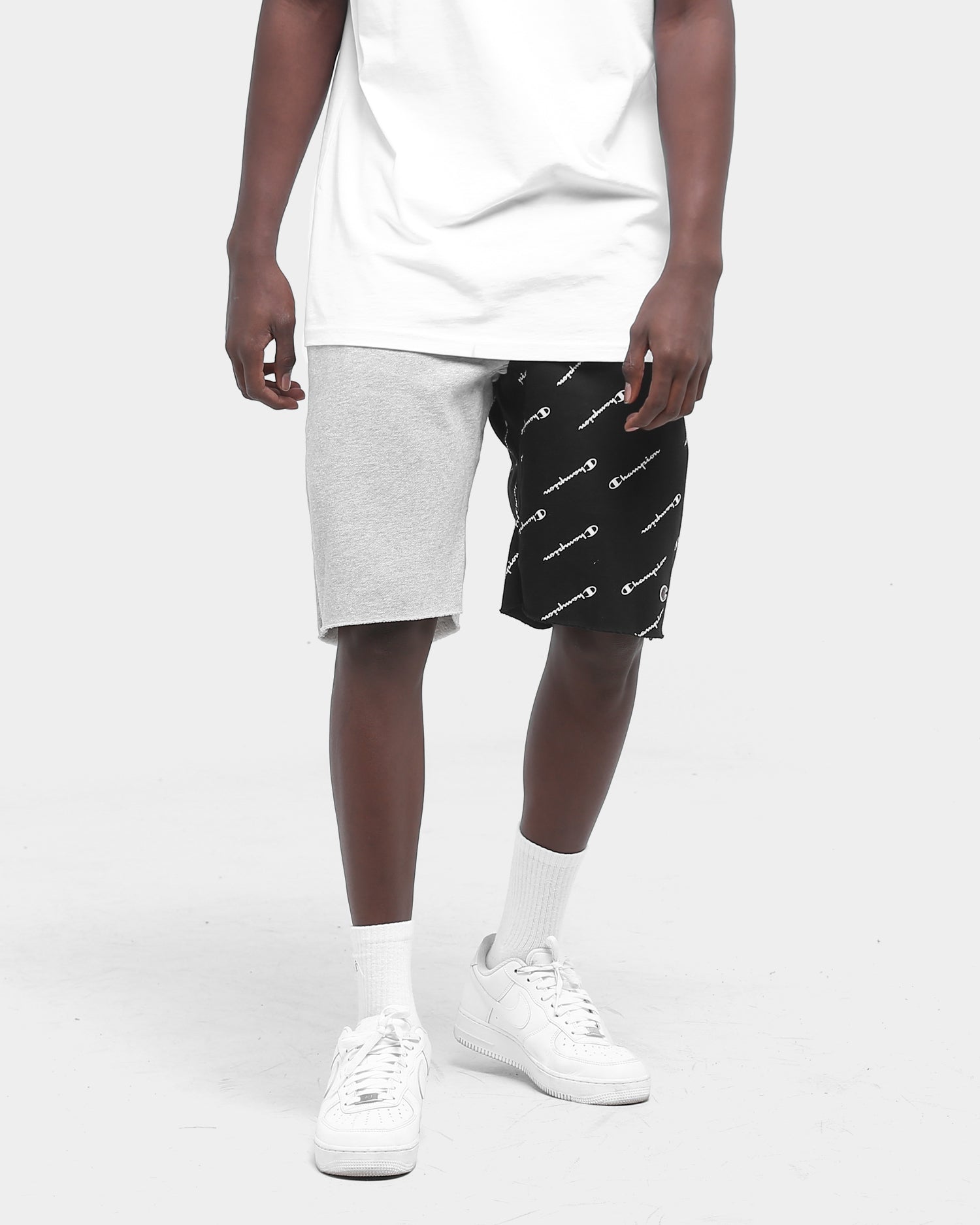 black and white champion shorts