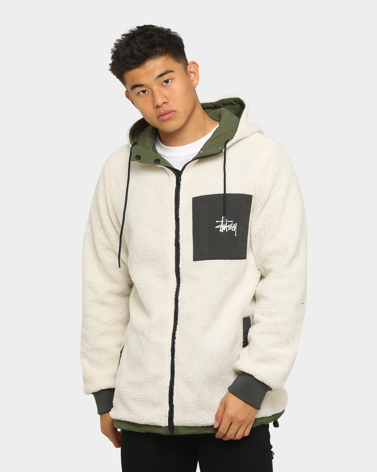 stussy hoodie cream