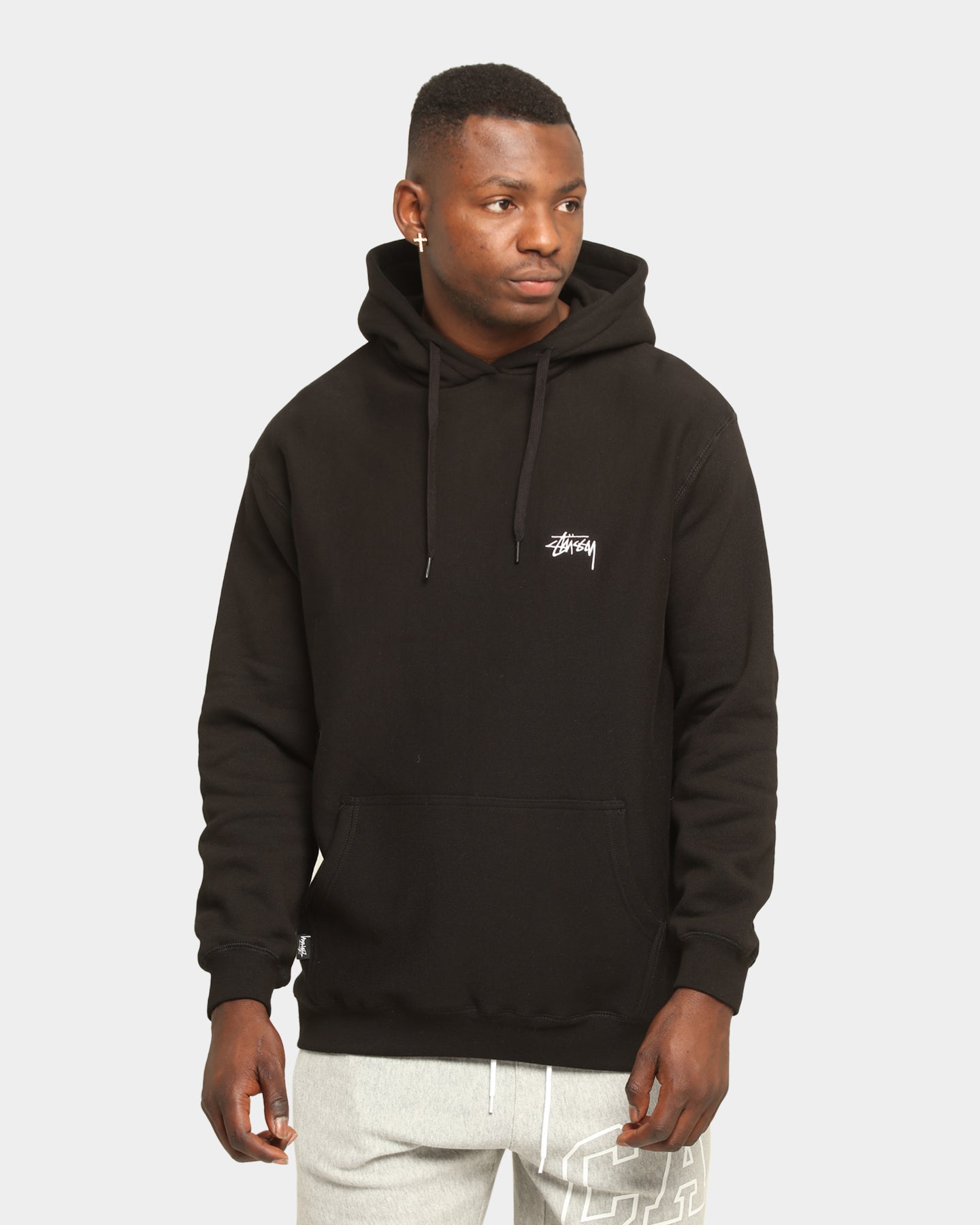 grey stussy hoodie mens