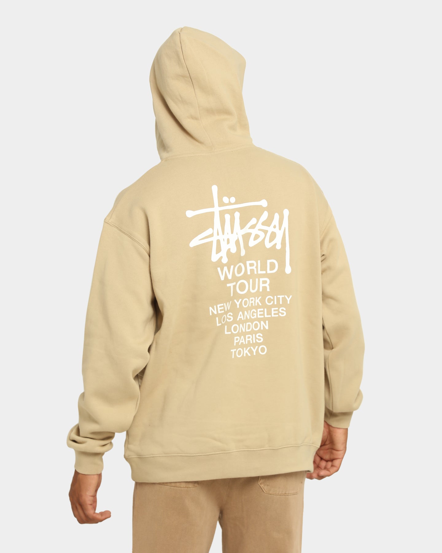 stussy hoodie beige