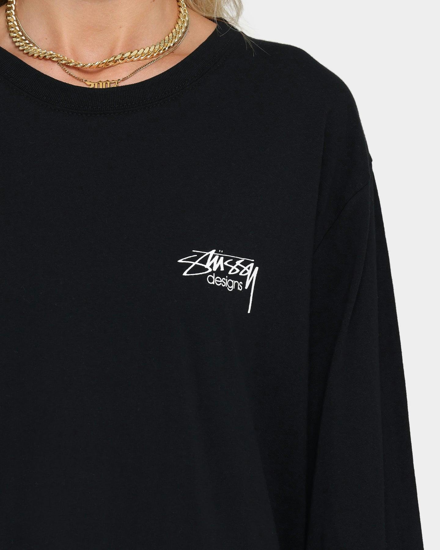 Stussy Design Long Sleeve T-Shirt Solid Black | Culture Kings