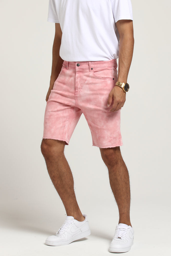 Thing Thing Halt Denim Short Salmon Tie Dye