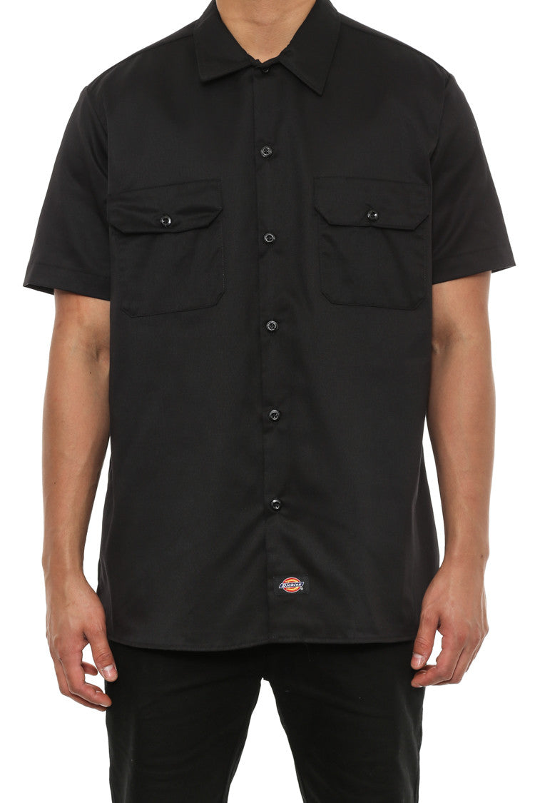 dickies slim fit short sleeve work shirt